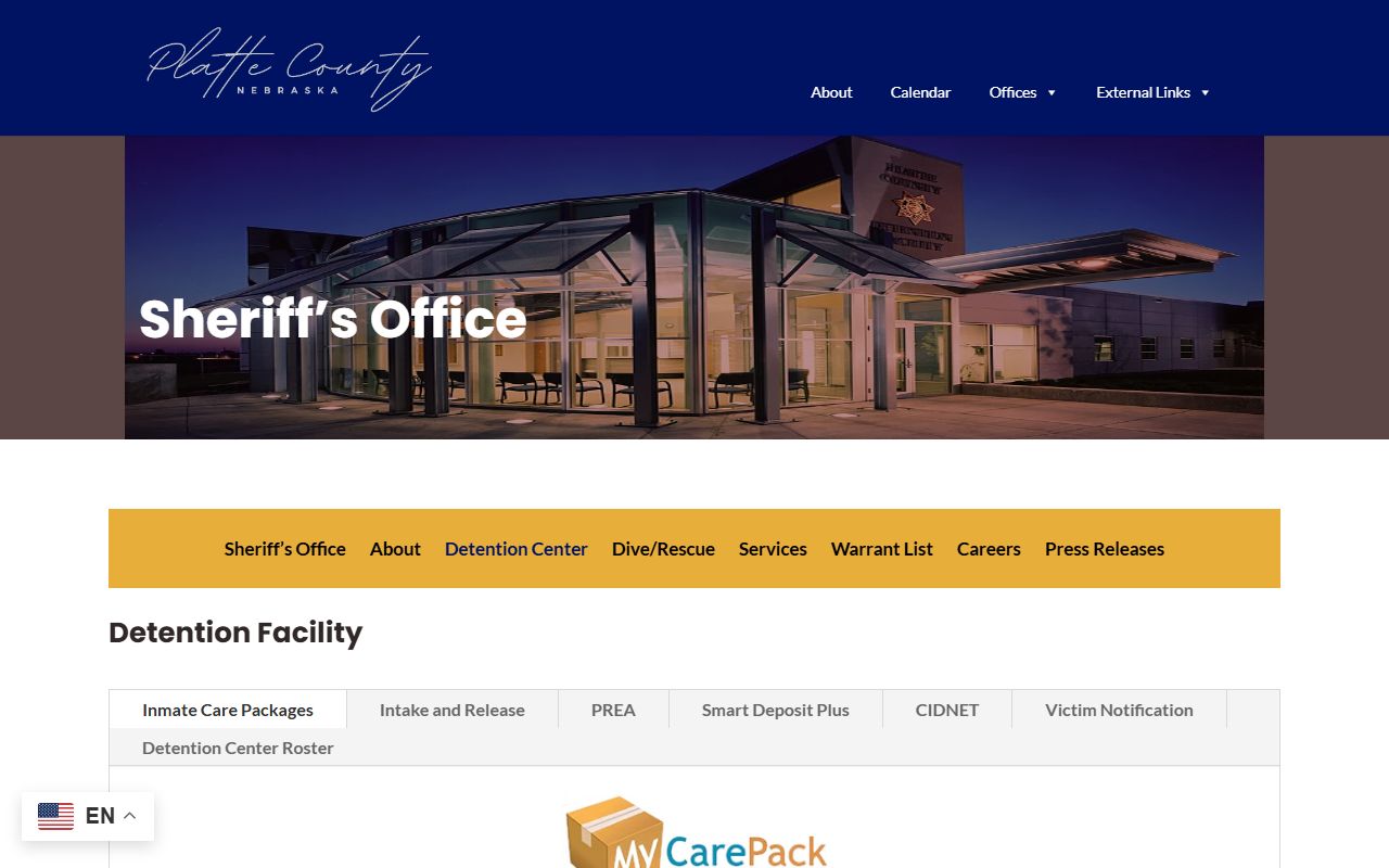Platte County inmate population roster and detention center page