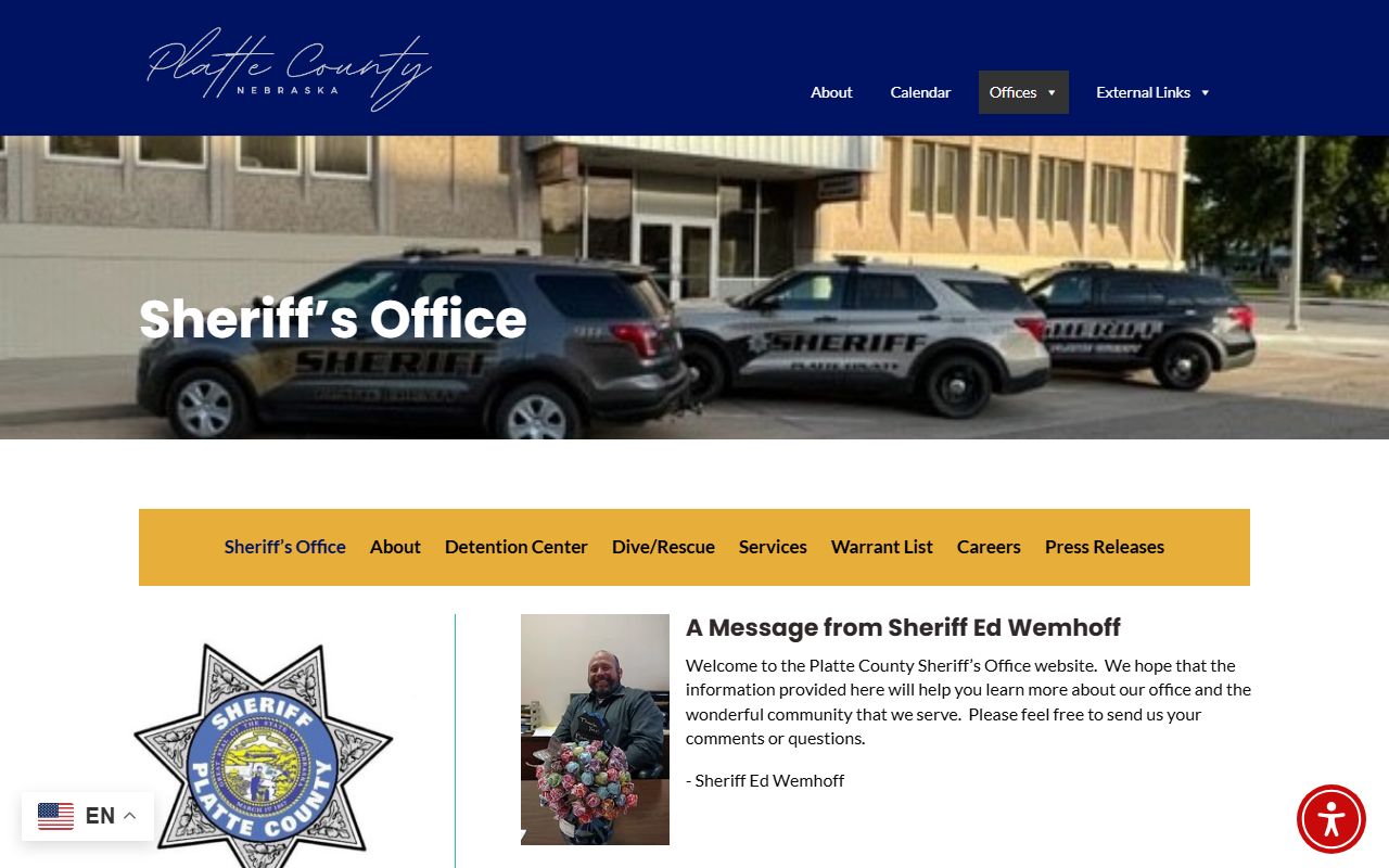 Platte County Sheriff's Office courthouse and detention contact information