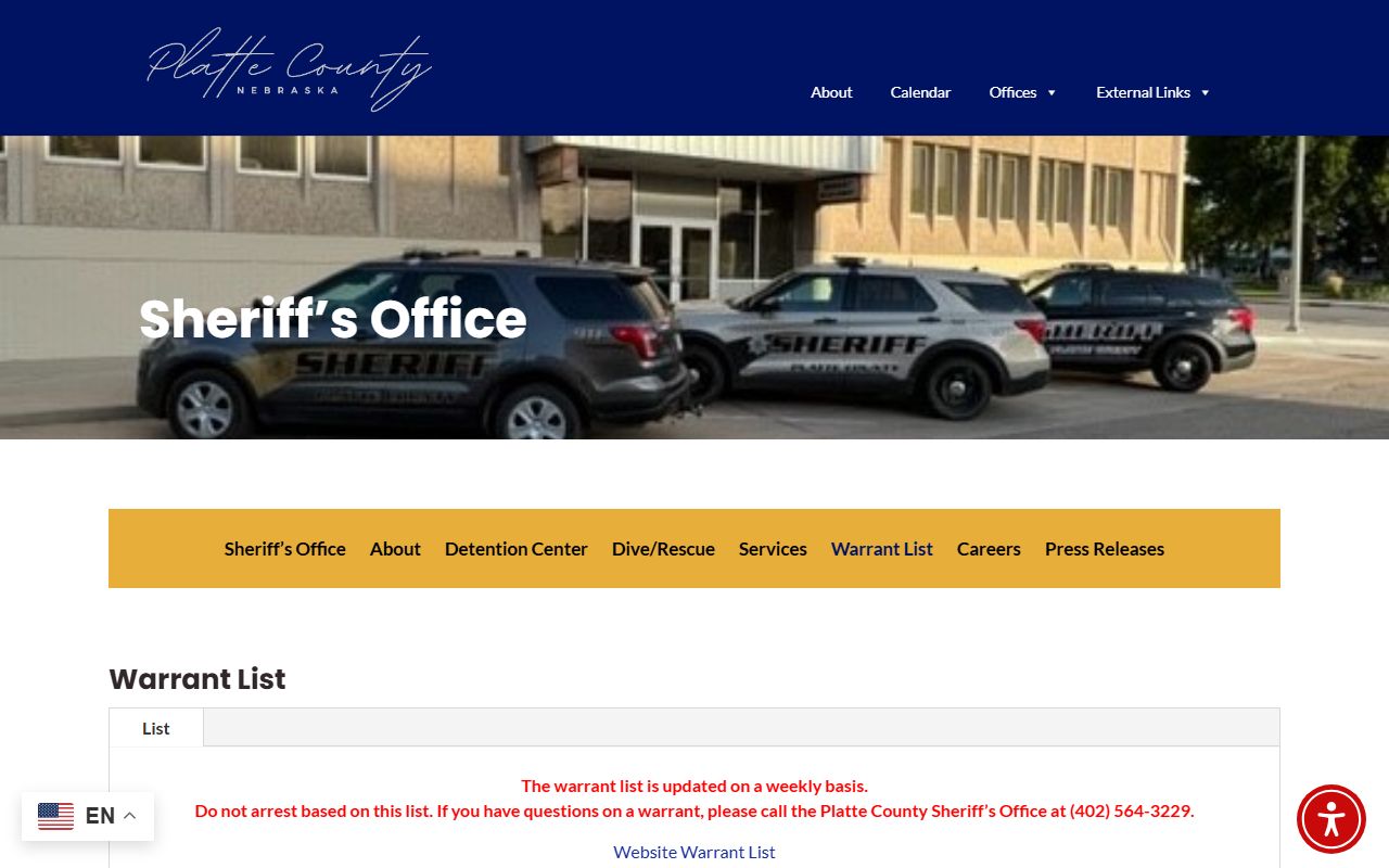 Platte County warrant page tied to court records after arrest